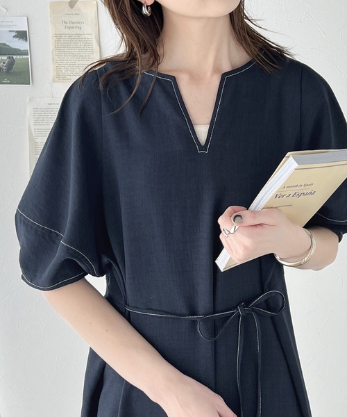 「classicalelf」 半袖ワンピース X-LARGE ベージュ レディース_画像2