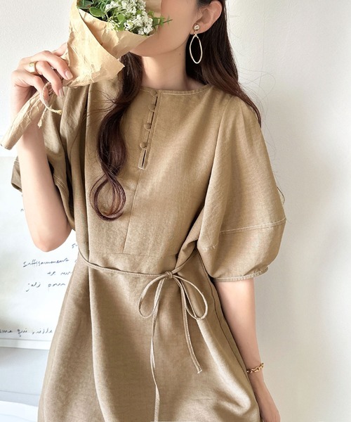 「classicalelf」 半袖ワンピース X-LARGE ベージュ レディース_画像4