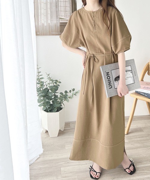 「classicalelf」 半袖ワンピース X-LARGE ベージュ レディース_画像7