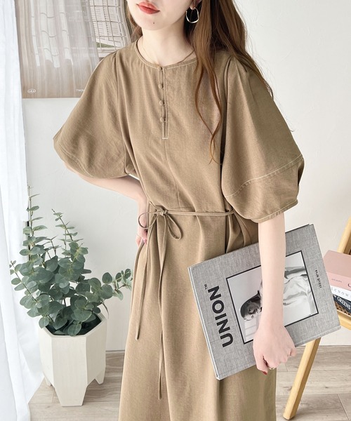 「classicalelf」 半袖ワンピース X-LARGE ベージュ レディース_画像8