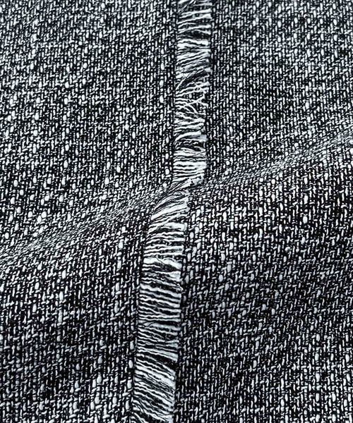 ELFRANK ワンピース ツイード フリンジ ノースリーブ Aライン ロング