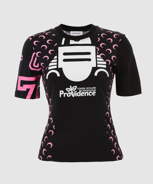 MARINE SERRE tシャツ REGENERATED GRAPHIC JERSEY BABY FIT T-SHIRT