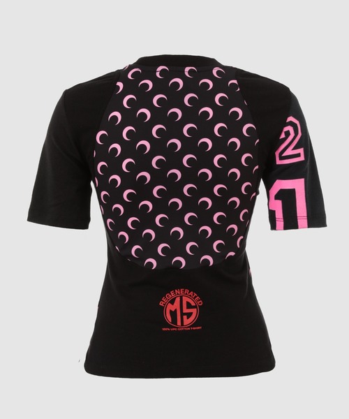 MARINE SERRE tシャツ REGENERATED GRAPHIC JERSEY BABY FIT T-SHIRT