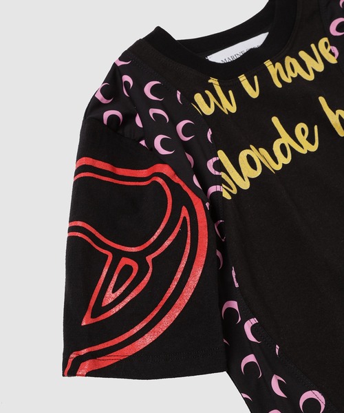 MARINE SERRE tシャツ REGENERATED GRAPHIC JERSEY BABY FIT T-SHIRT