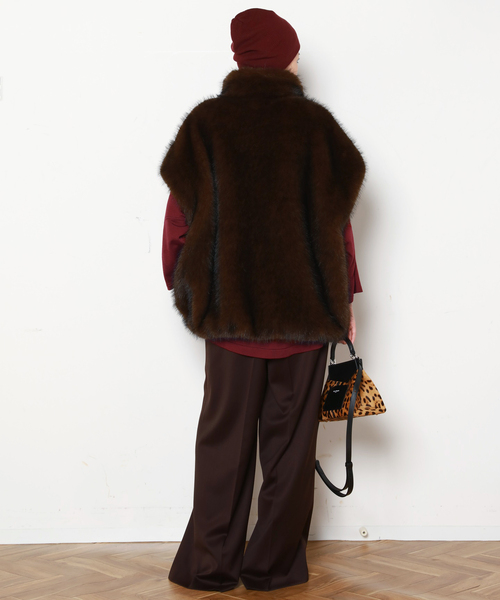 AP STUDIO コート アウター シャギーベスト レディース : ZOZOTOWN