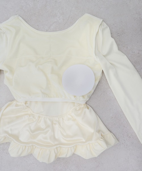 ベロアドッキングバルーントップス　新作　アイボリー ベロアドッキングバルーントップス｜PETAL ONLINE（ペタルオンライン）