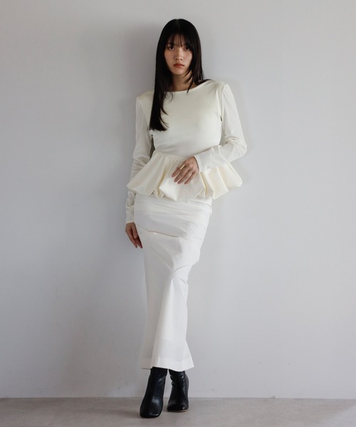 ENC tシャツ balloon velor docking back open padded pullover