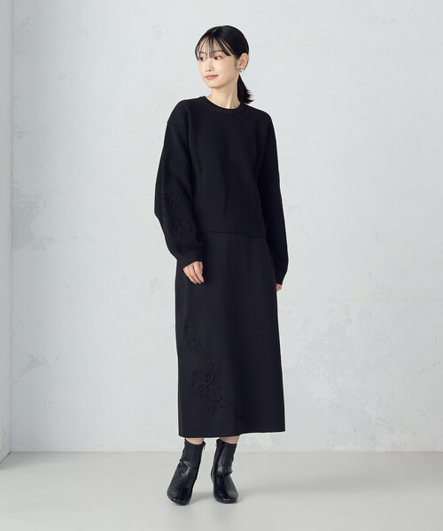 コムサイズム（COMME CA ISM）/コード刺繍 ナロースカート / セットアップ対応 COMME CA ISM（コムサイズム） スカート コード刺繍 ナロースカート