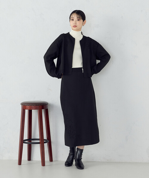 COMME CA ISM（コムサイズム） スカート コード刺繍 ナロースカート