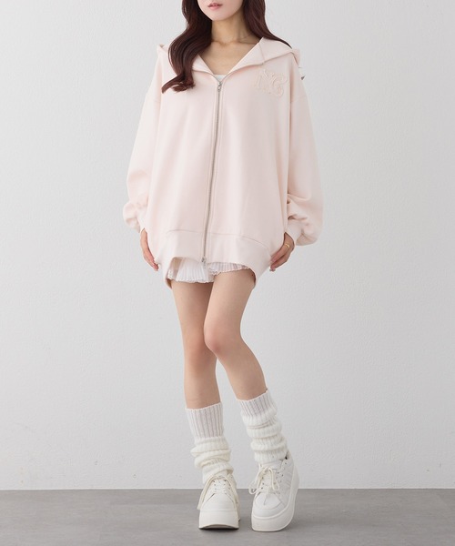 Another パーカー ノエミー NOEMIE 2WAYうさ耳ユニセックスZIPパーカー （黒