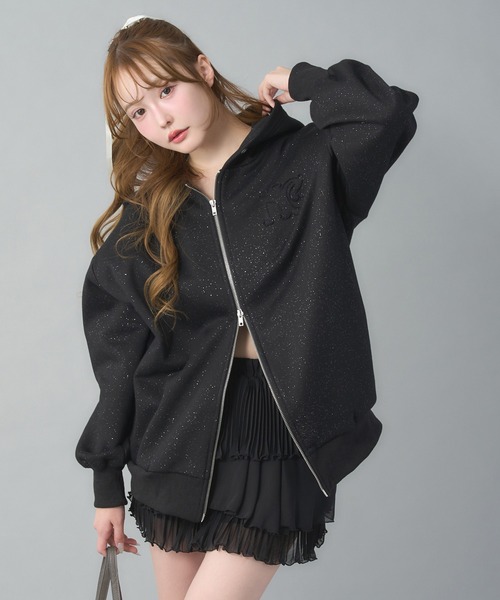 one after another NICE CLAUP パーカー オーバーサイズラメパーカー