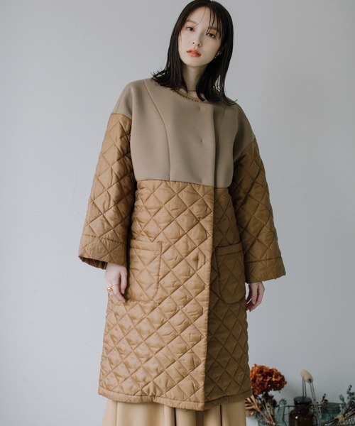 「Audrey and John Wad」 中綿コート F ネイビー レディース_画像4