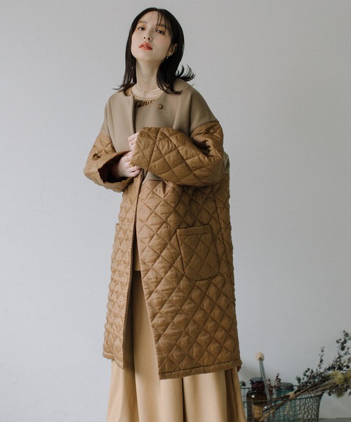 「Audrey and John Wad」 中綿コート F ネイビー レディース_画像6