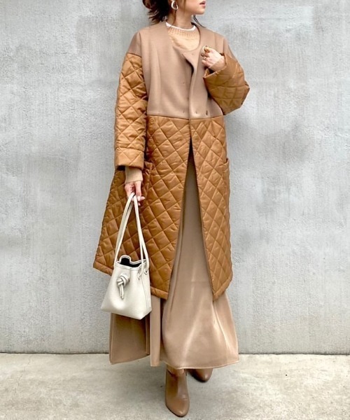 「Audrey and John Wad」 中綿コート F ネイビー レディース_画像7