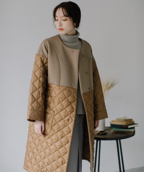 「Audrey and John Wad」 中綿コート F ネイビー レディース_画像9