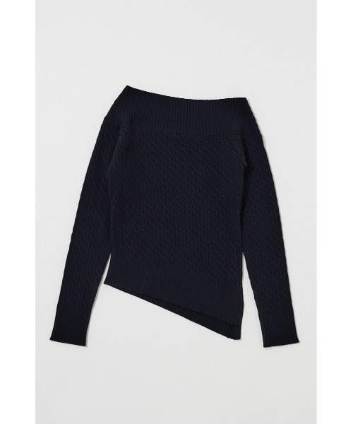 MOUSSY ASYMMETRY SHOULDER CABLE ニット MOUSSY（マウジー） ニット セーター ASYMMETRY SHOULDER CABLE ニット