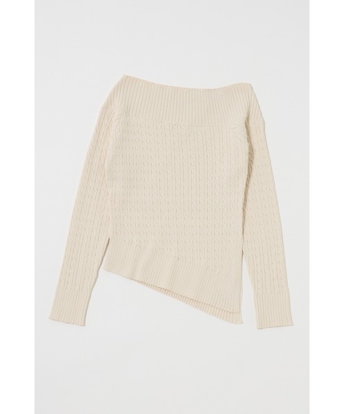 MOUSSY（マウジー） ニット セーター ASYMMETRY SHOULDER CABLE ニット