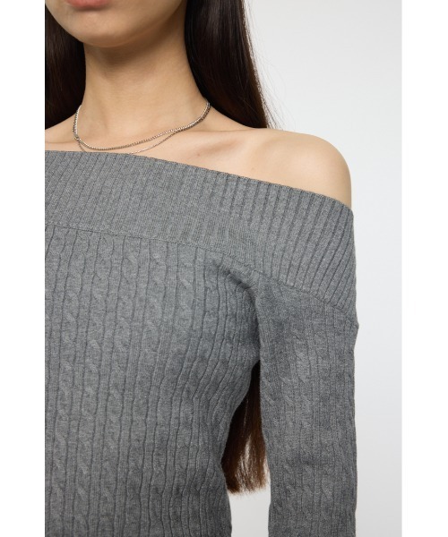 MOUSSY（マウジー） ニット セーター ASYMMETRY SHOULDER CABLE ニット