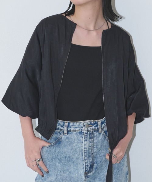 「Aunt Marie's」 ブルゾン FREE ブラック レディース_画像3