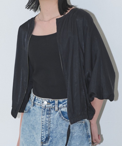 「Aunt Marie's」 ブルゾン FREE ブラック レディース_画像4