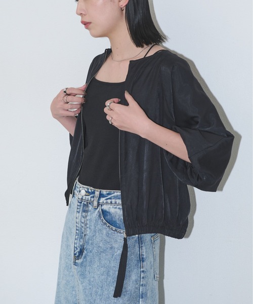 「Aunt Marie's」 ブルゾン FREE ブラック レディース_画像6