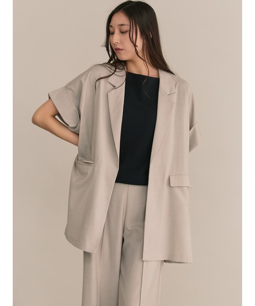 「TONAL」 テーラードジャケット 38 ベージュ レディース_画像3