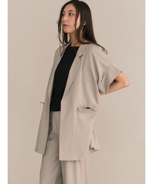 「TONAL」 テーラードジャケット 38 ベージュ レディース_画像4