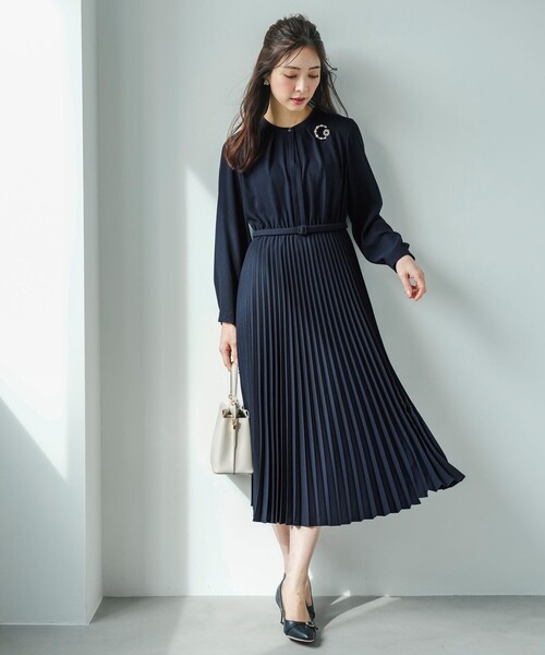 anysis エニィスィス ノーブルプリーツワンピース M ネイビー ANY SIS（エニィスィス） ワンピース ノーブルプリーツ ワンピース