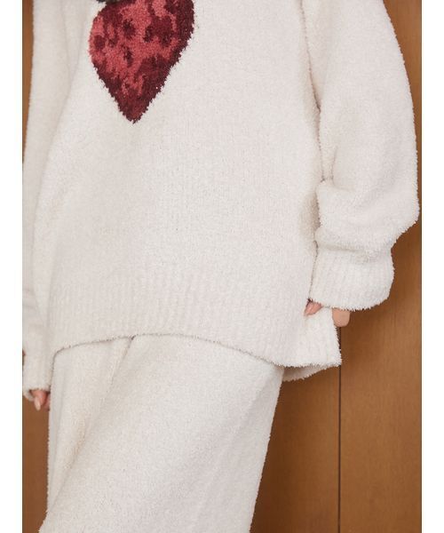 ジェラートピケ　ストロベリージャガードプルオーバー gelato pique（ジェラートピケ） パジャマ ルームウェア メランジ