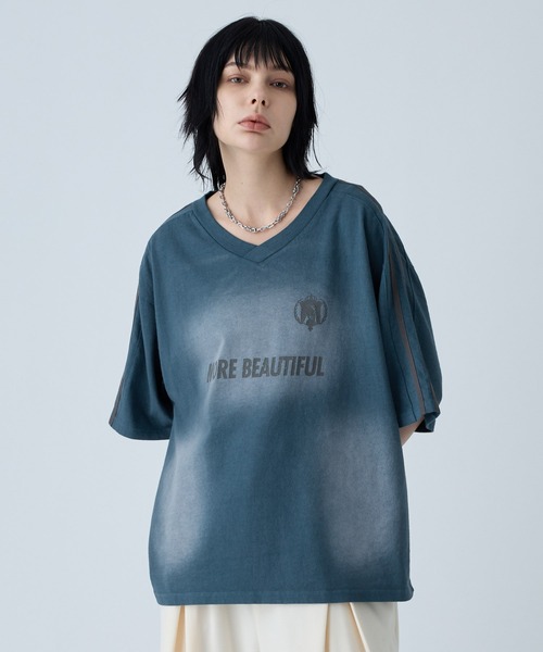 「VELNUS」 7分袖Tシャツ M ダークブルー メンズ_画像2