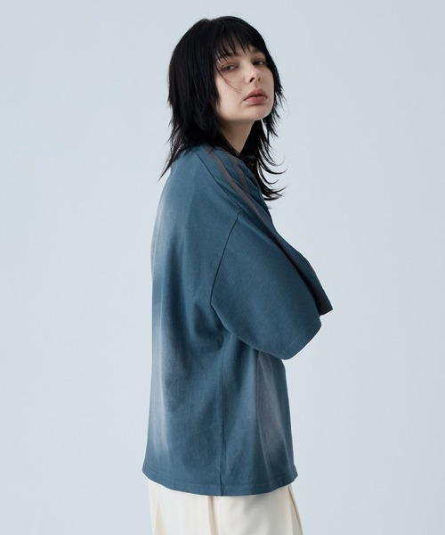 「VELNUS」 7分袖Tシャツ M ダークブルー メンズ_画像6
