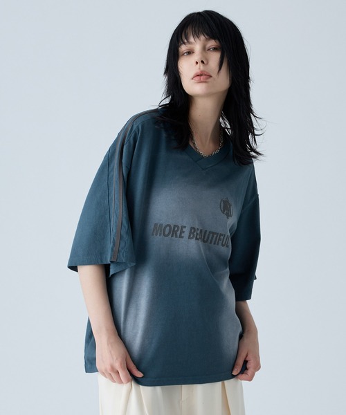 「VELNUS」 7分袖Tシャツ M ダークブルー メンズ_画像7
