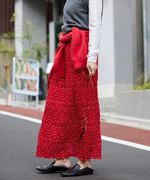 26SS✨完売品✨スローブイエナ　flower pleats アイラインスカー SLOBE IENA（スローブイエナ） スカート flower pleats アイライン