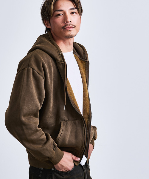 ASHER LA アッシャー エルエー 25SS ジップアップパーカー 25-070-510-0022 ブラウン S ASHER / アッシャー ROSIE ZIP パーカー（パーカー）｜Plage