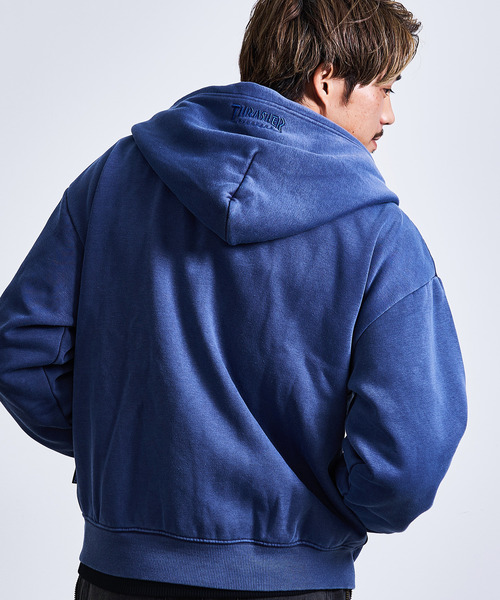スラッシャー パーカー ネイビー M Nike adidas チャンピオン THRASHER（スラッシャー） パーカー 「THRASHER/スラッシャー」裏起毛