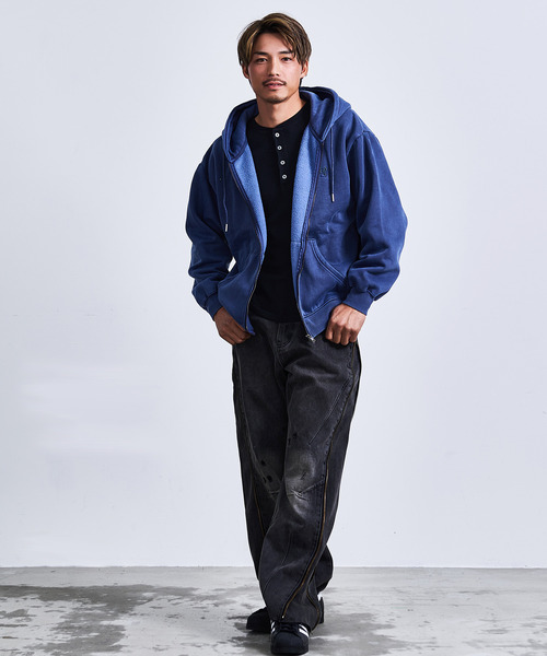 スラッシャー パーカー ネイビー M Nike adidas チャンピオン THRASHER（スラッシャー） パーカー 「THRASHER/スラッシャー」裏起毛