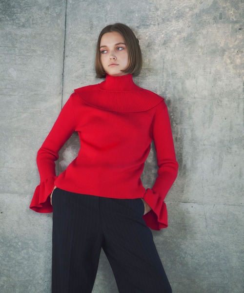 「ELFRANK」 長袖ニット FREE オフホワイト レディース_画像4