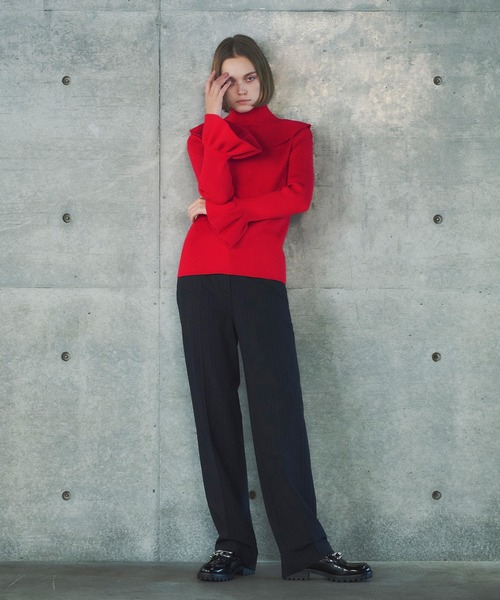 「ELFRANK」 長袖ニット FREE オフホワイト レディース_画像6