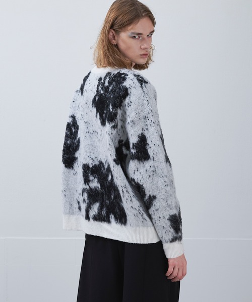 「Ellno Loset」 長袖ニット MEDIUM パープル メンズ_画像2