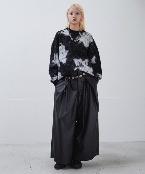 「Ellno Loset」 長袖ニット MEDIUM パープル メンズ_画像3