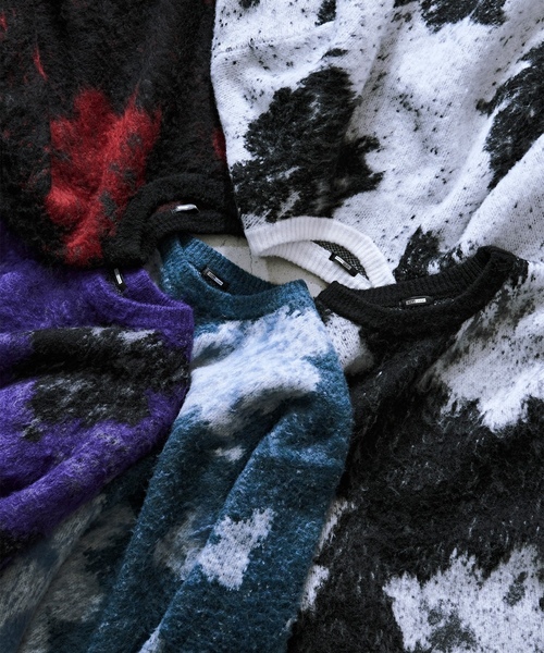 「Ellno Loset」 長袖ニット MEDIUM パープル メンズ_画像8