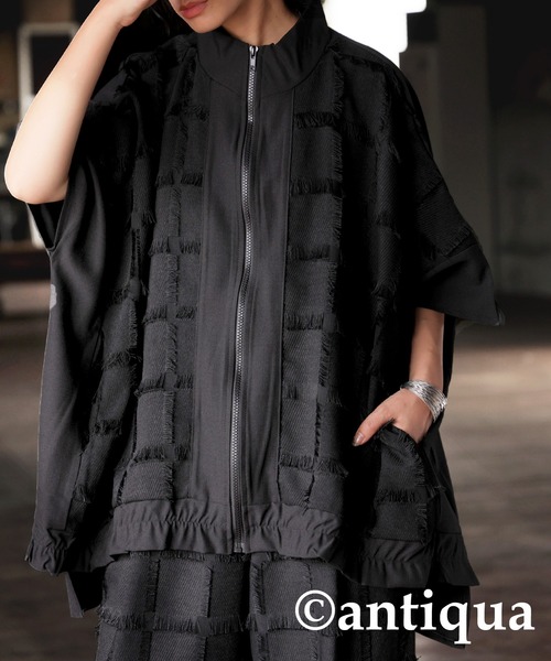 「antiqua」 半袖ブラウス ONESIZE ブラック レディース_画像4