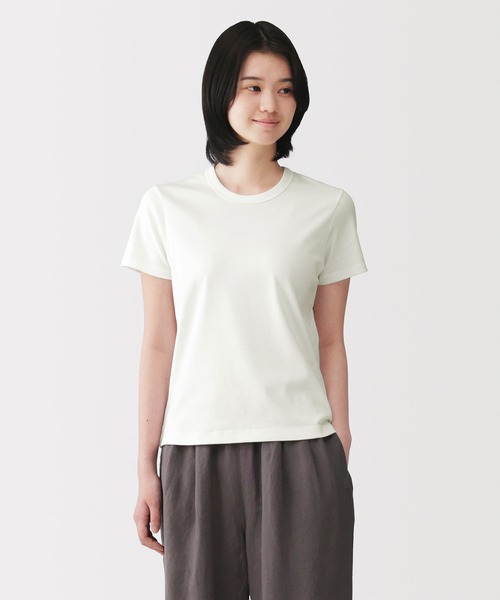 無印良品（MUJI） tシャツ 婦人 涼感汗じみしにくいクルーネック半袖T