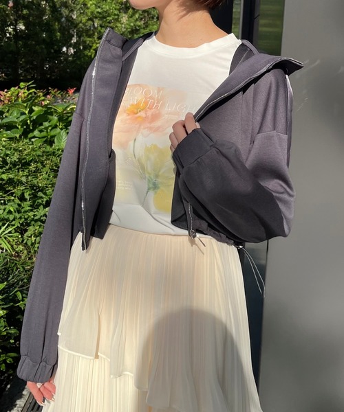 AND COUTURE（アンドクチュール） パーカー ロゴ刺繍ZIPパーカー