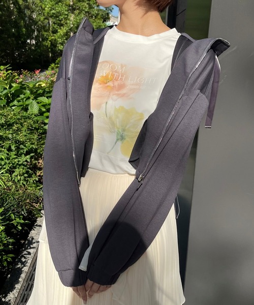AND COUTURE（アンドクチュール） パーカー ロゴ刺繍ZIPパーカー