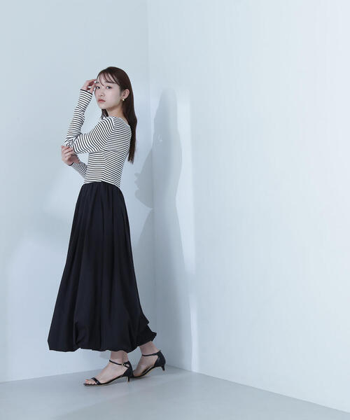 「NATURAL BEAUTY BASIC」 ドッキングワンピース MEDIUM ブラック系その他 レディースの画像