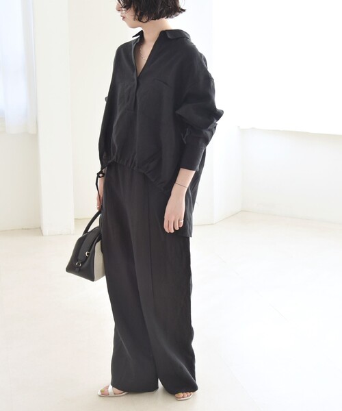 「quaranciel」 長袖ポロシャツ ONE SIZE ブラウン レディース_画像2
