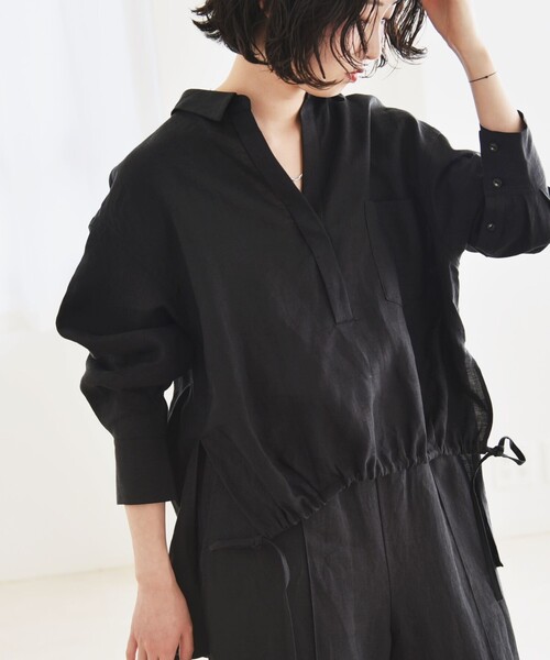「quaranciel」 長袖ポロシャツ ONE SIZE ブラウン レディース_画像4