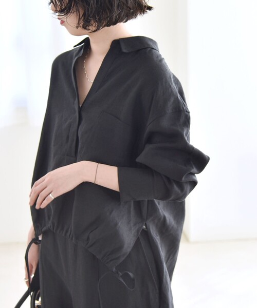 「quaranciel」 長袖ポロシャツ ONE SIZE ブラウン レディース_画像5