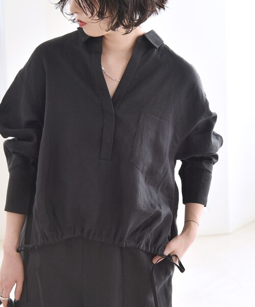 「quaranciel」 長袖ポロシャツ ONE SIZE ブラウン レディース_画像6
